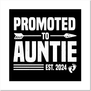 Promoted to Auntie 2024, Soon to Be Auntie Baby Reveal Aunt Posters and Art